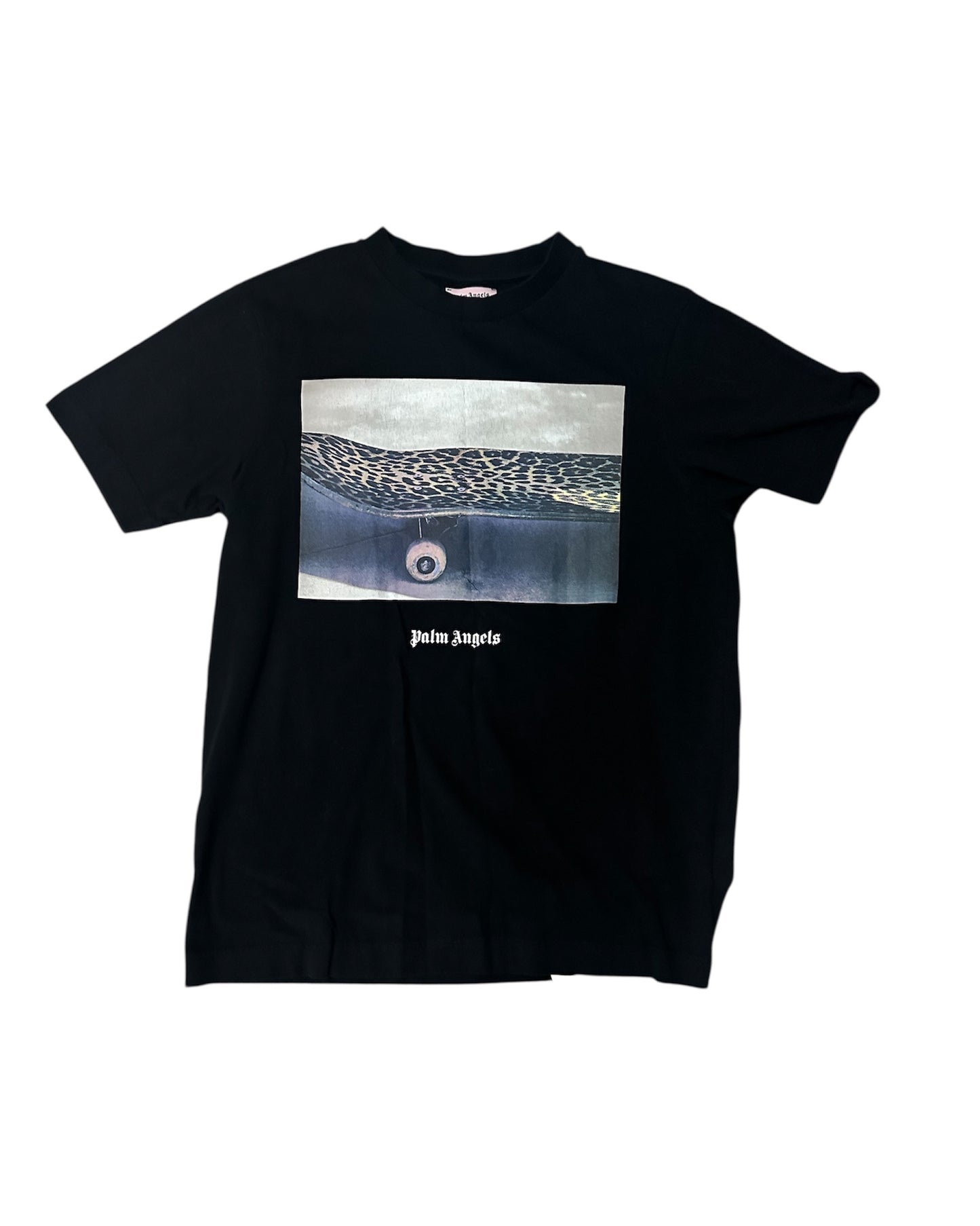 Palm Angels Cheetah Skateboard logo