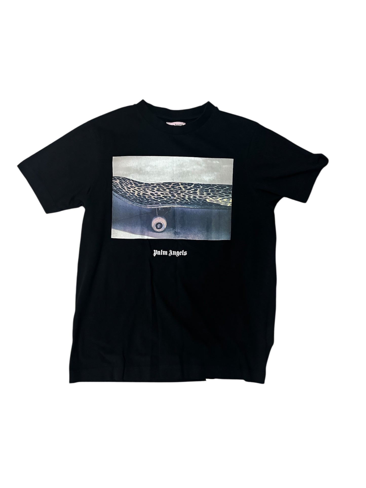 Palm Angels Cheetah Skateboard logo