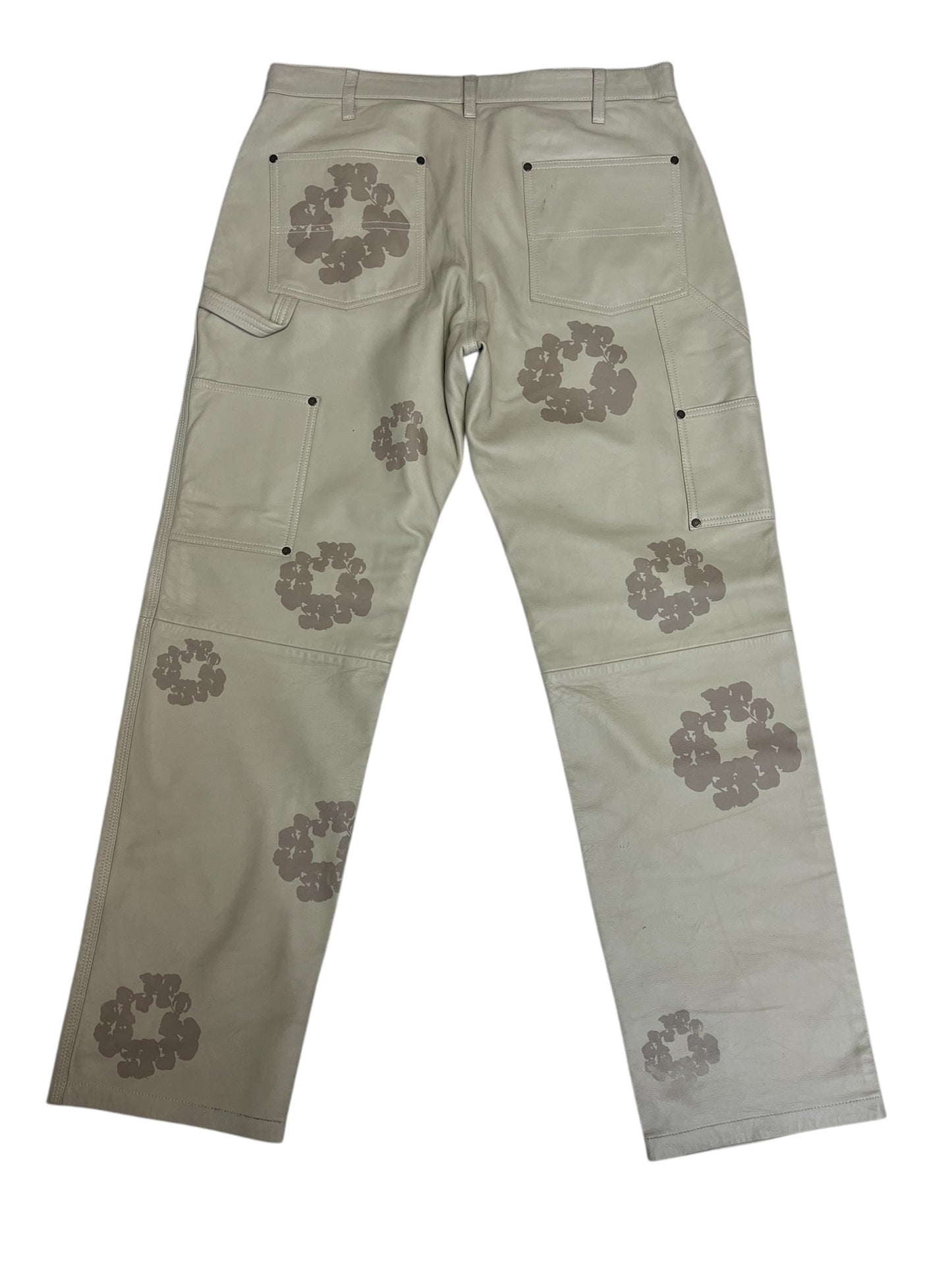 Denim Tears Leather Carpenter Pants Tan Pre Owned Size 36