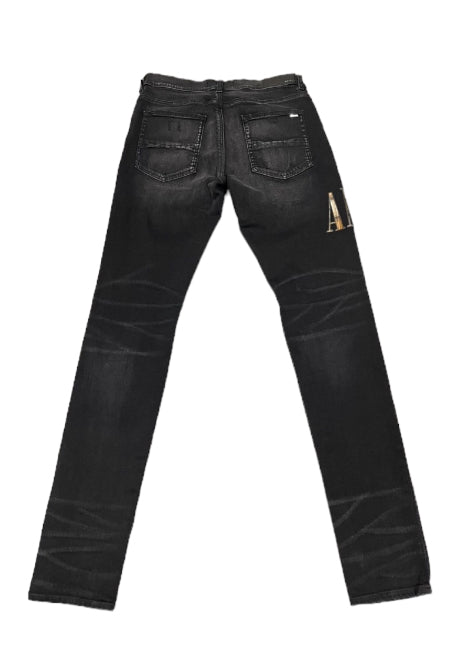 Amiri plaid logo jeans pre owned size 36 - The Valley Closet