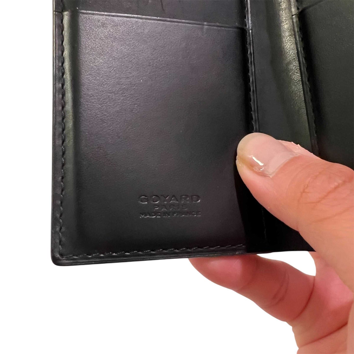 Goyard Saint Pierre Black Leather Bifold Wallet Card Holder 6