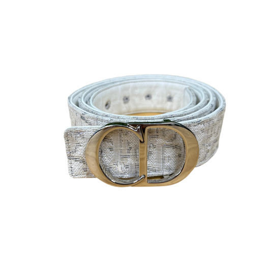 Christian Dior Cd Logo Pre owned 34 White belt - The Valley Closet