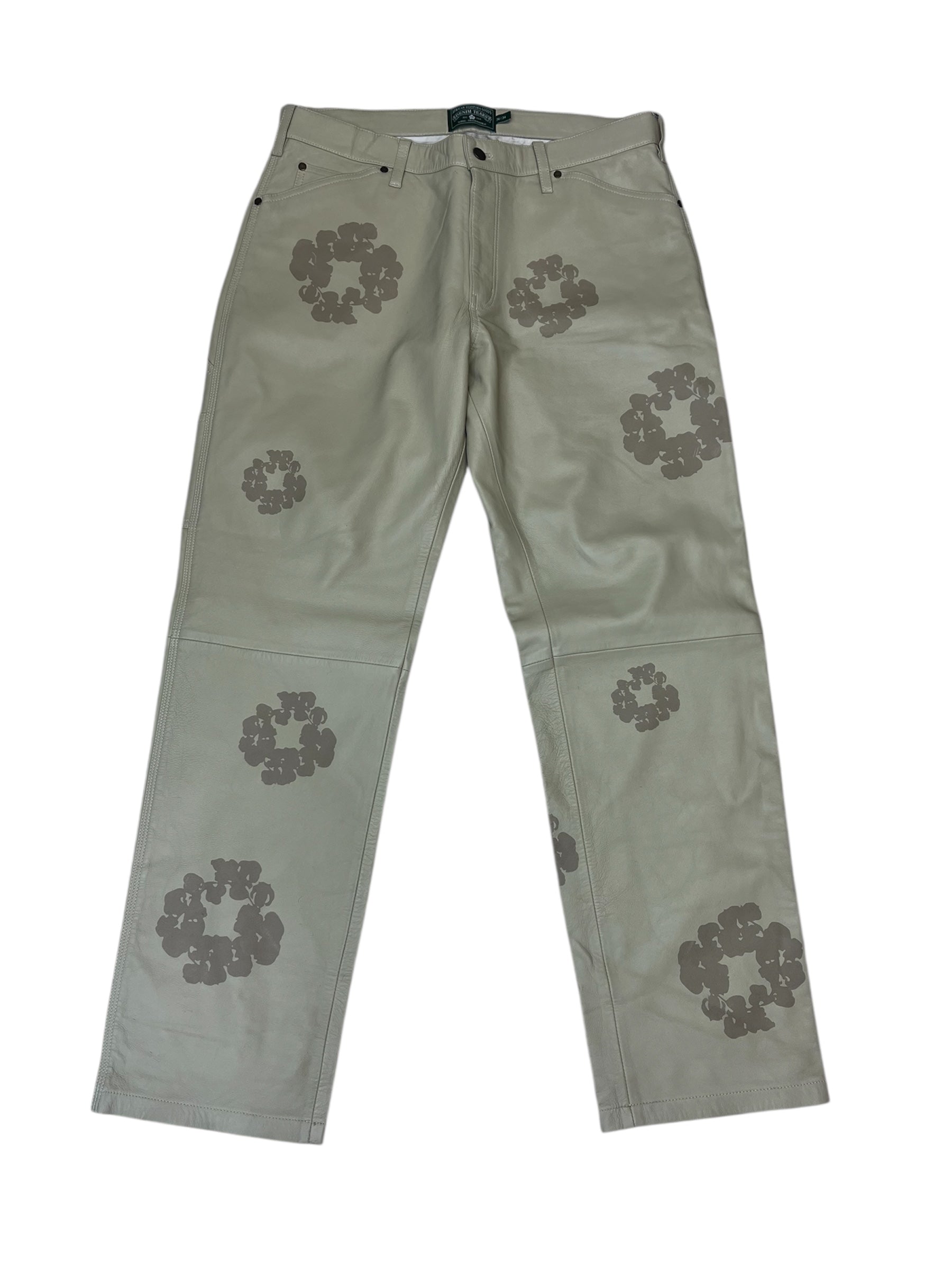 Denim Tears Leather Carpenter Pants Tan Pre Owned Size 36