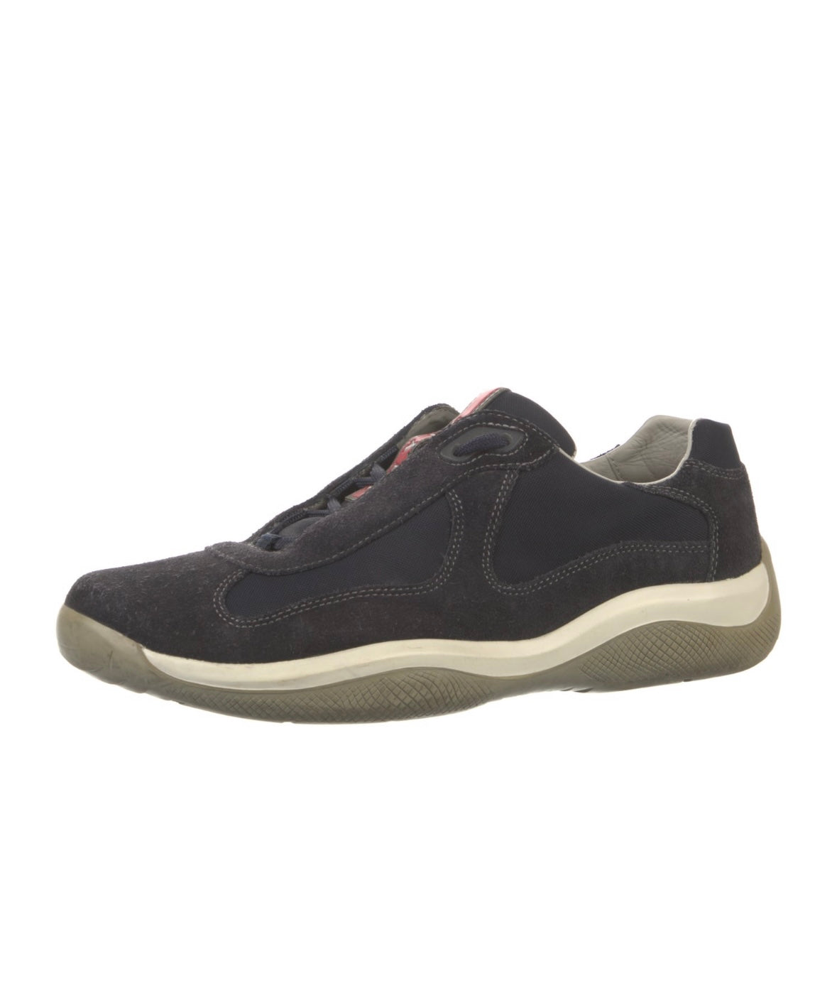 Prada Americas Cup Navy Suede Pre Owned Size 7 No box - The Valley Closet