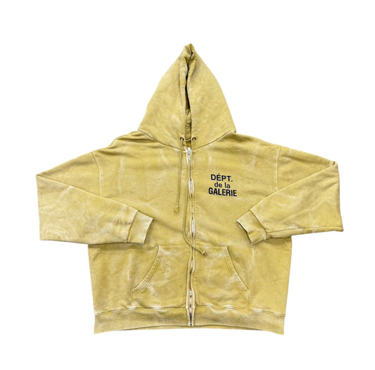 Gallery Dept Distressed hoodie Large Pre owned Yellow