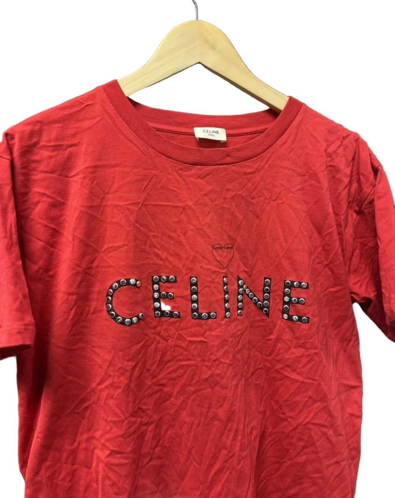 Celine Lucky Lover Studded T-Shirt Pre owned Medium - The Valley Closet