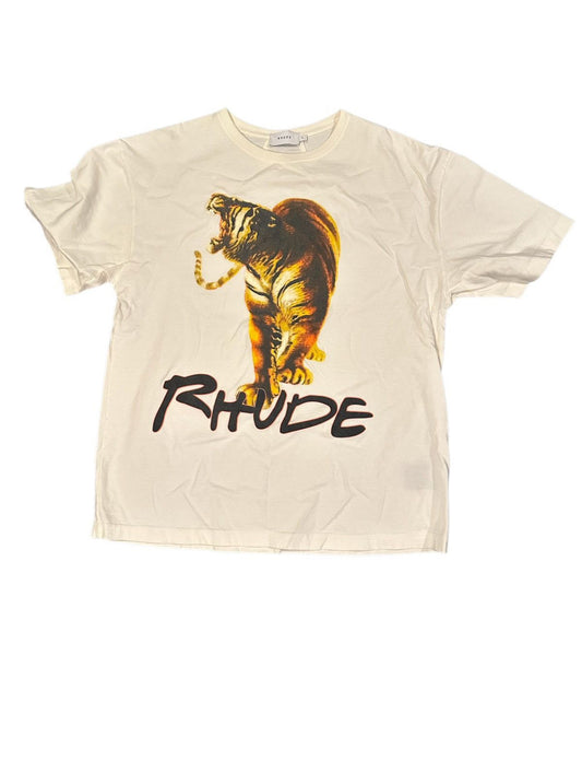 Rhude tiger logo T-shirt pre owned medium - The Valley Closet