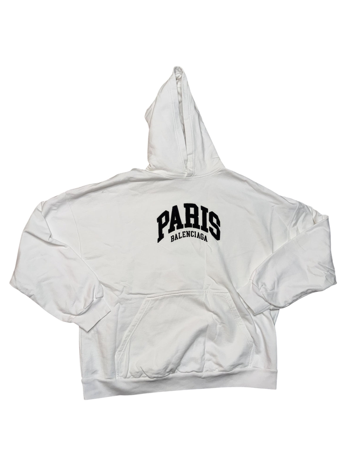 Balenciaga Paris Hoodie White Medium
