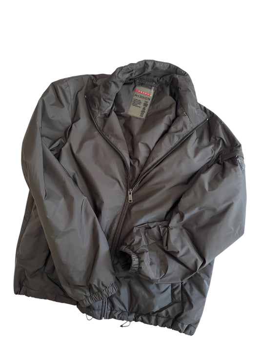 Prada Resin Coated Nylon Jacket Large Black Pre Owned