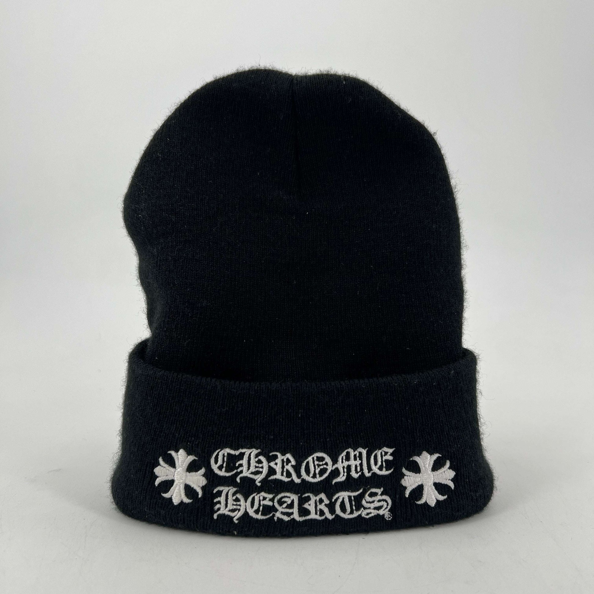 Chrome Hearts Script Logo Beanie Pre Owned Black