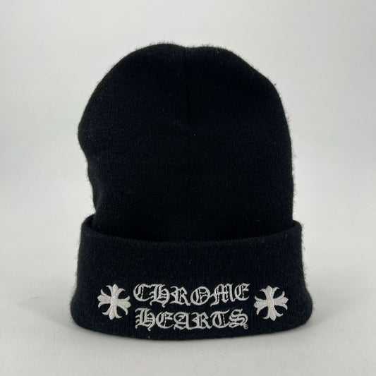 Chrome Hearts Script Logo Beanie Pre Owned Black