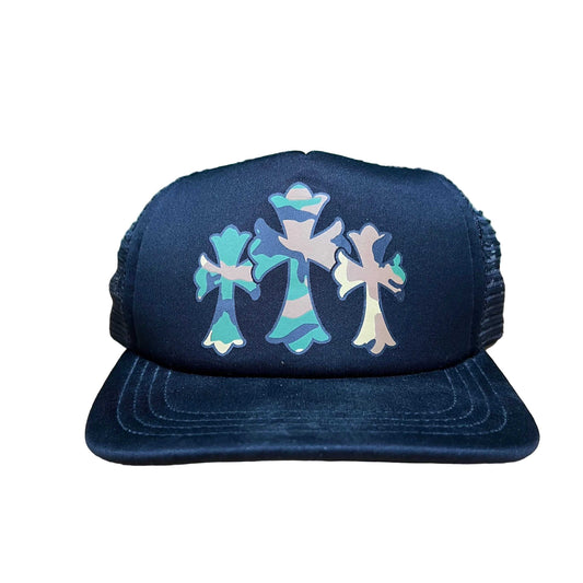 Chrome hearts triple cross trucker hat