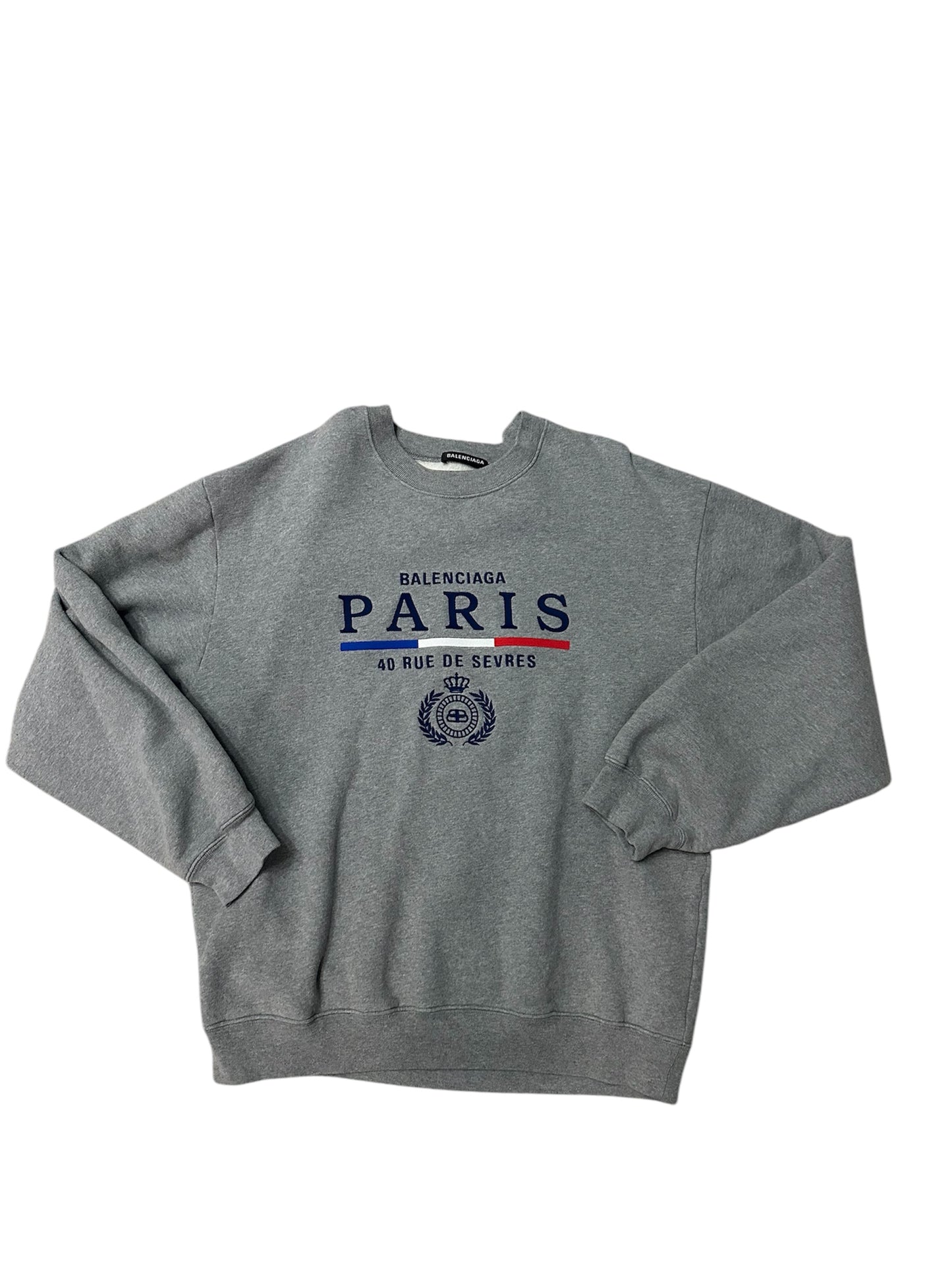 Balenciaga Paris Grey Crew Neck Pre owned size Large - The Valley Closet
