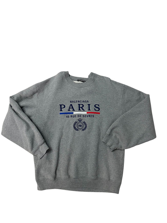 Balenciaga Paris Grey Crew Neck Pre owned size Large - The Valley Closet