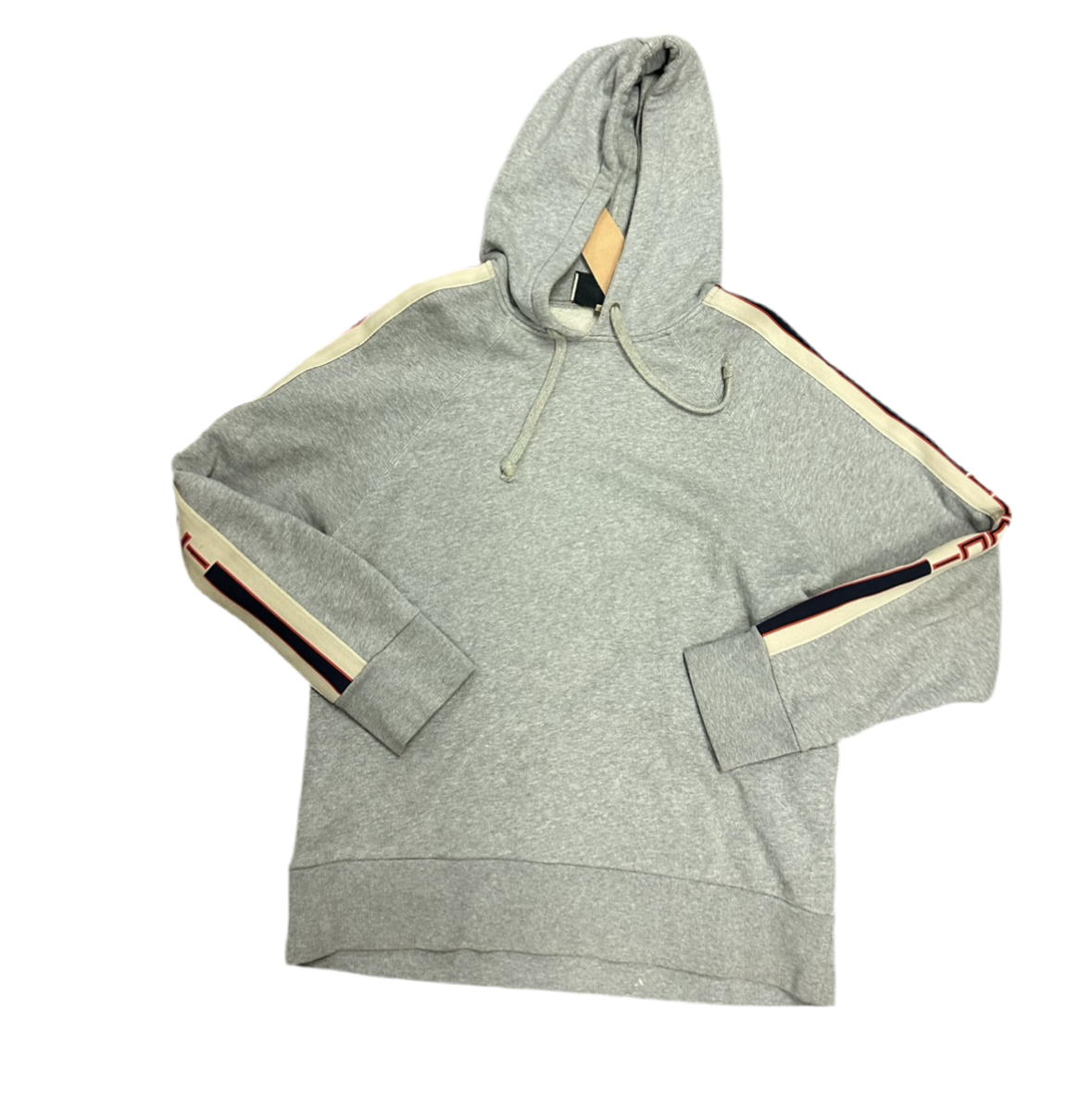 Gucci grey arm logo hoodie pre owned size large - The Valley Closet