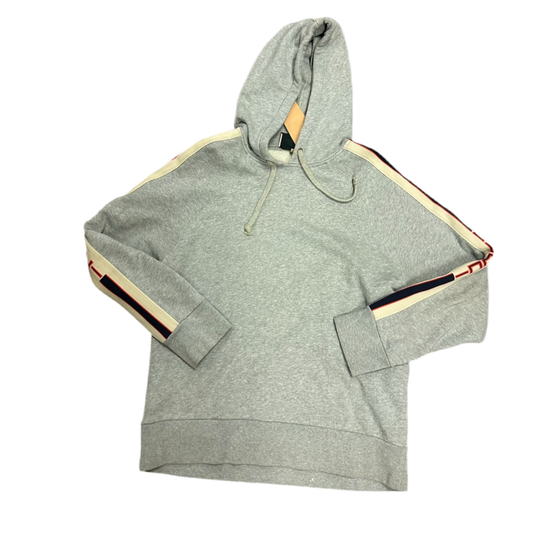 Gucci grey arm logo hoodie pre owned size large - The Valley Closet
