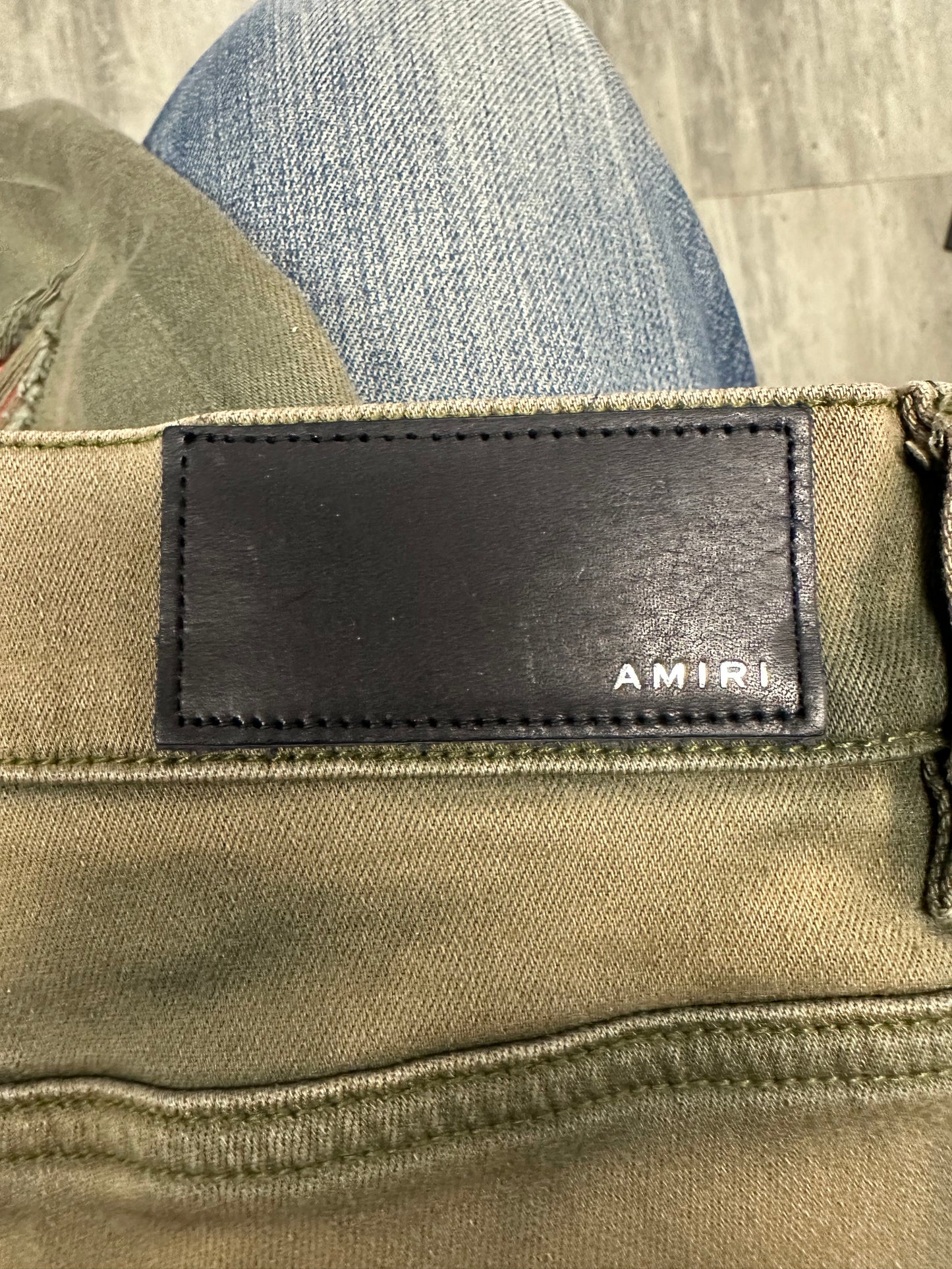 Amiri Mx1 olive With orange bandana New Size 38 Fits 36-38 - The Valley Closet