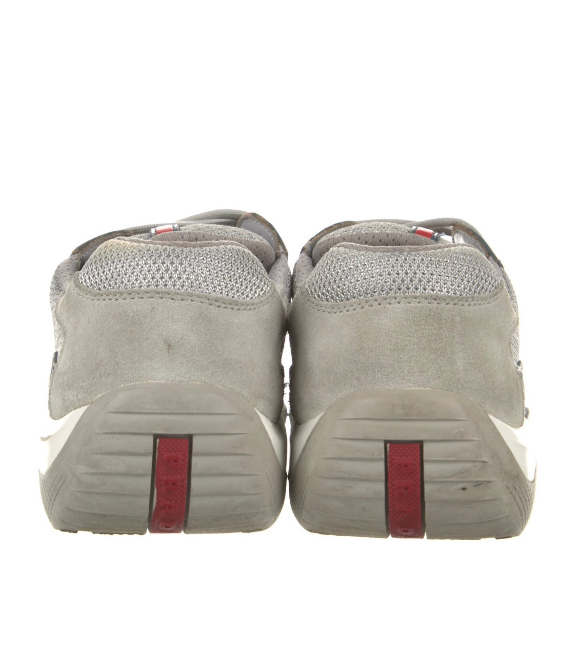 Prada Americas Cup Grey Leather Pre Owned Size 7 No box - The Valley Closet