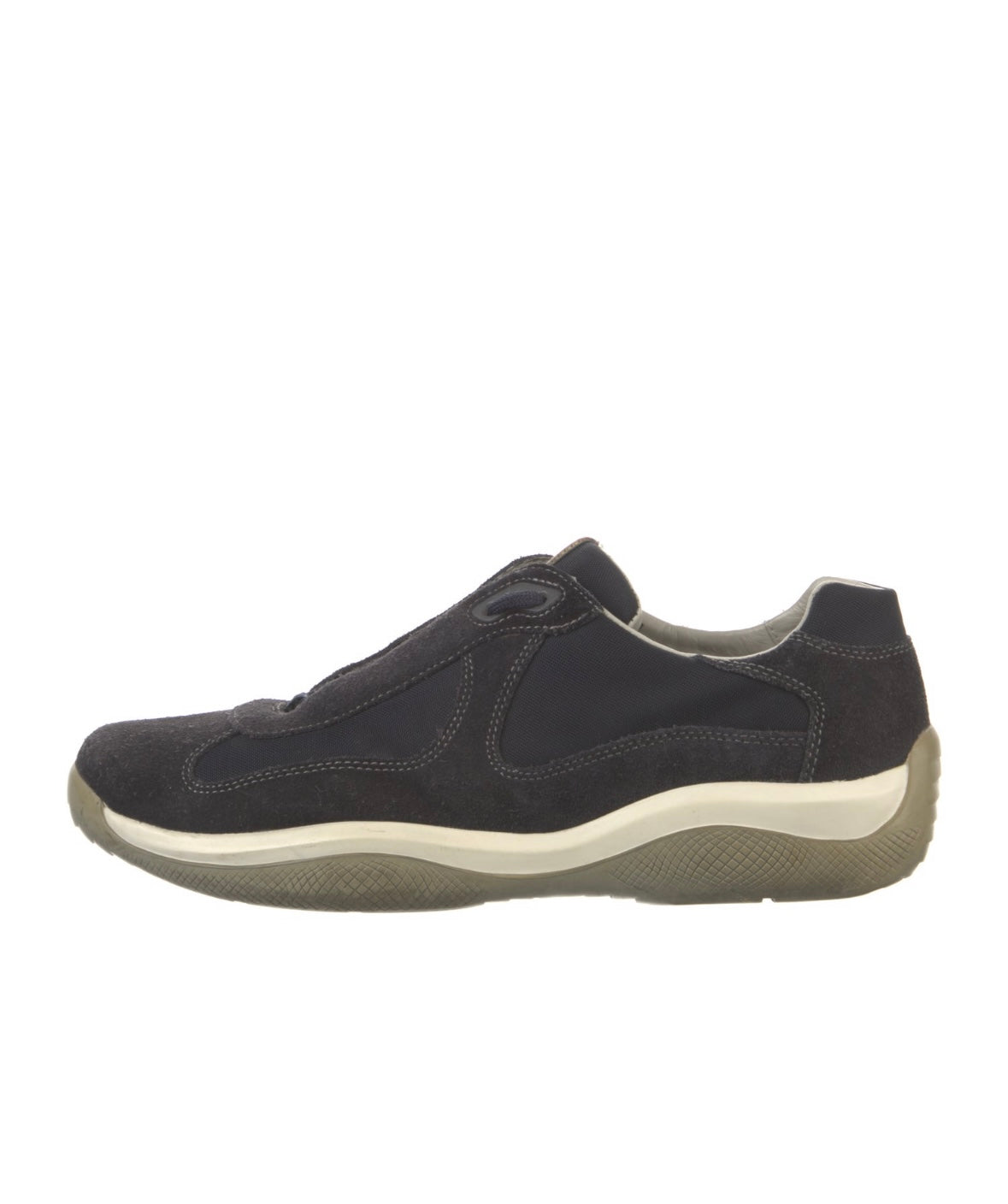 Prada Americas Cup Navy Suede Pre Owned Size 7 No box - The Valley Closet