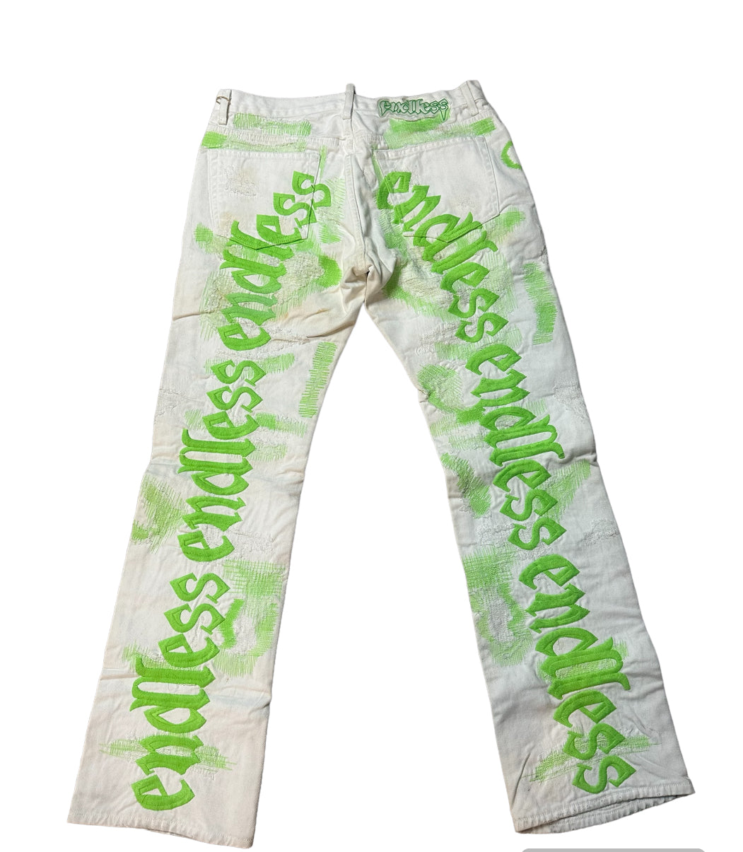 Endless scab denim jeans white 2