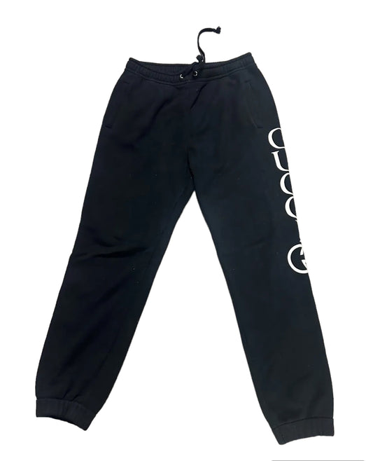 Gucci interlocking logo sweat pants Black pre owned size medium - The Valley Closet