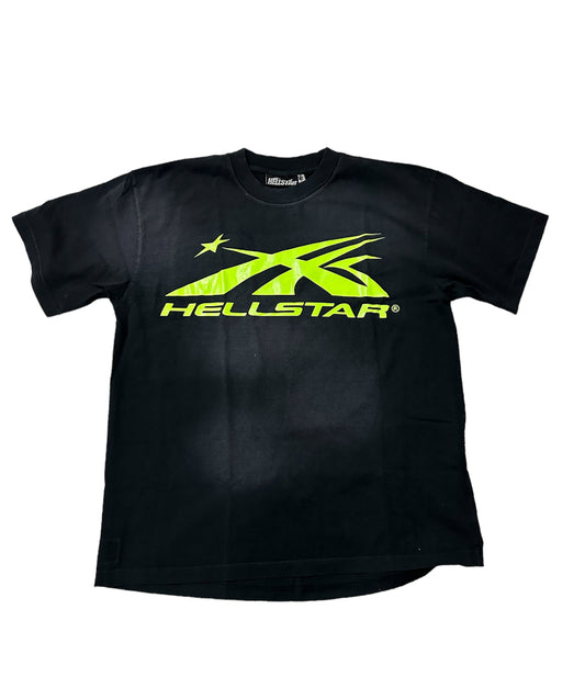 Hellstar sports gel logo t-shirt lime green