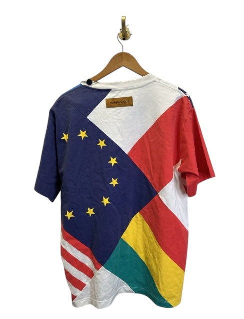 Louis Vuitton Flag Patchwork T shirt large New - The Valley Closet