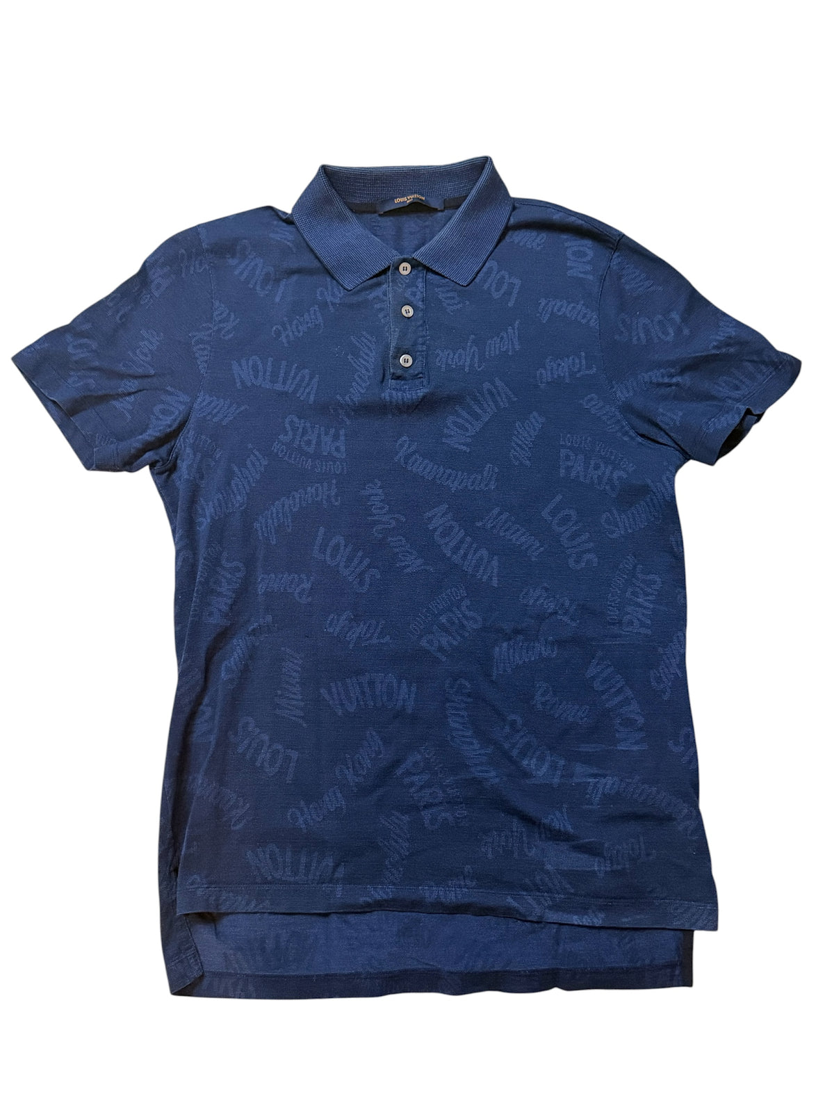 Louis Vuitton blue cotton piqué polo shirt pre owned small