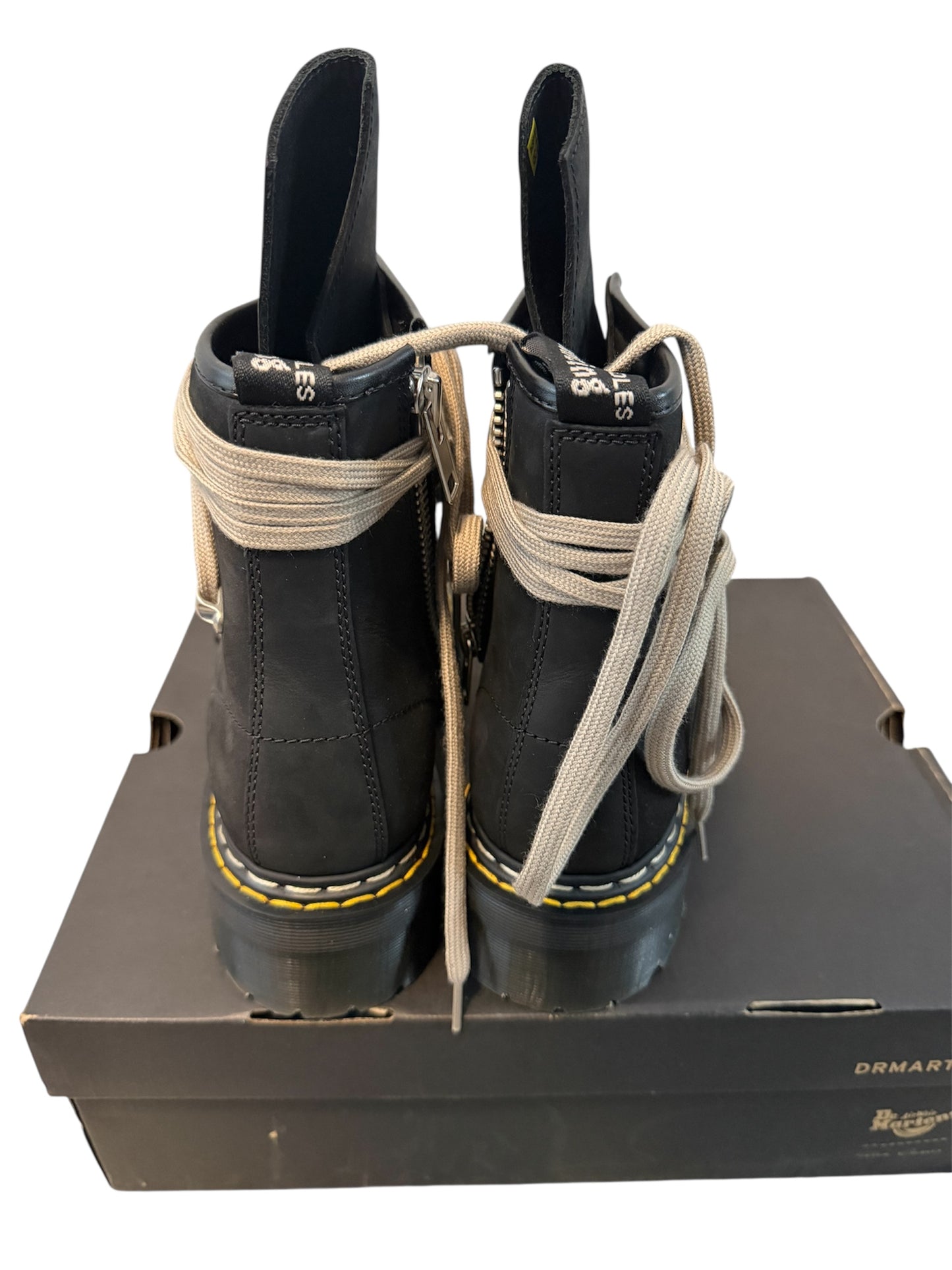 Rick Owens x Dr. Martens 1460 Quad Sole Megalace Boot in black size 10